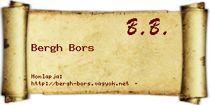 Bergh Bors névjegykártya